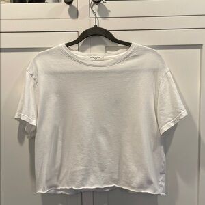 perfectwhitetee Classic White Crop Top, sz m